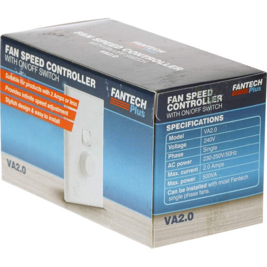 Fantech Variable Speed Rotary Fan Controller White