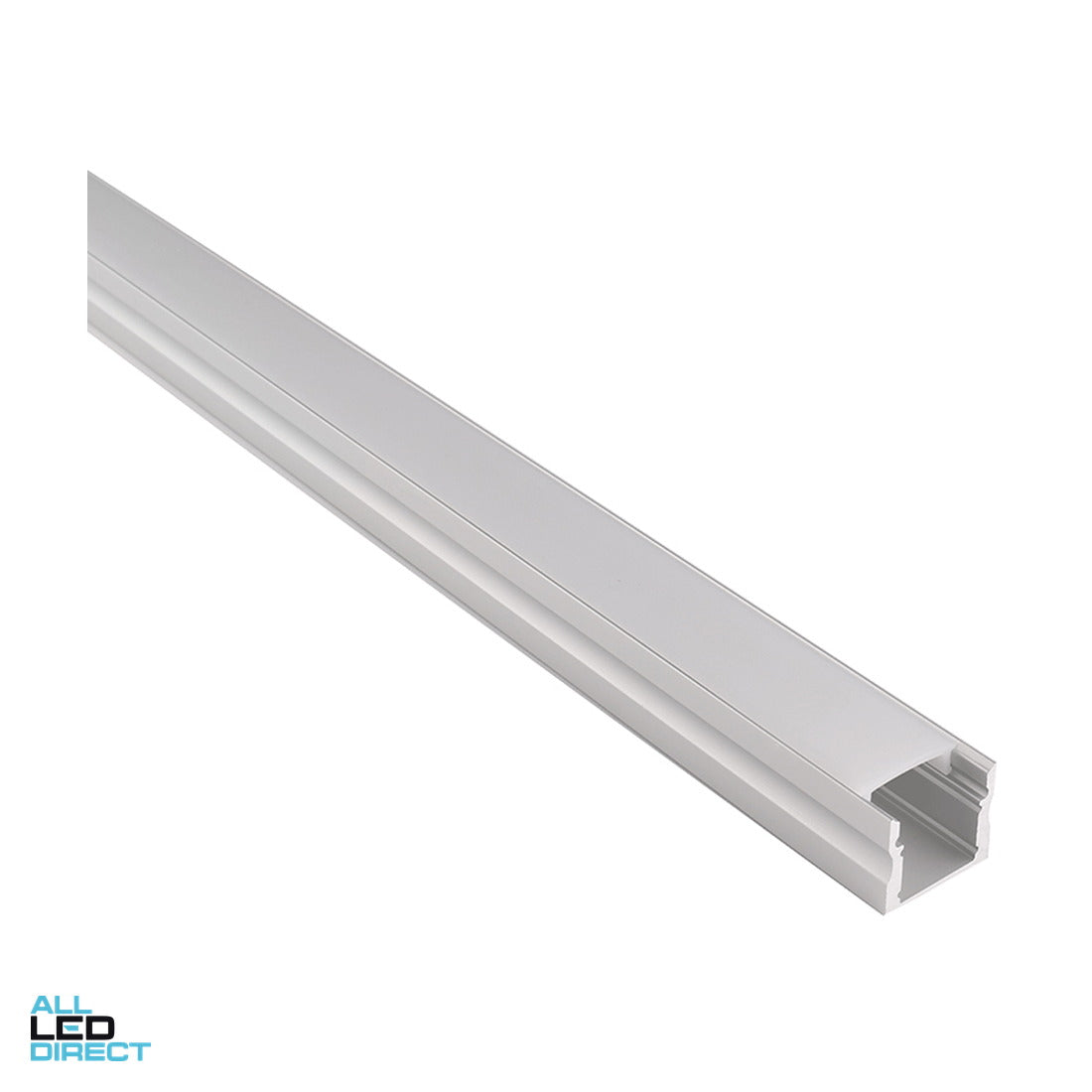 VIBE Surface Mounted 12 mm x 15 mm Aluminium Profile With Opal Matt Diffuser 2 Metres ALL LED Direct