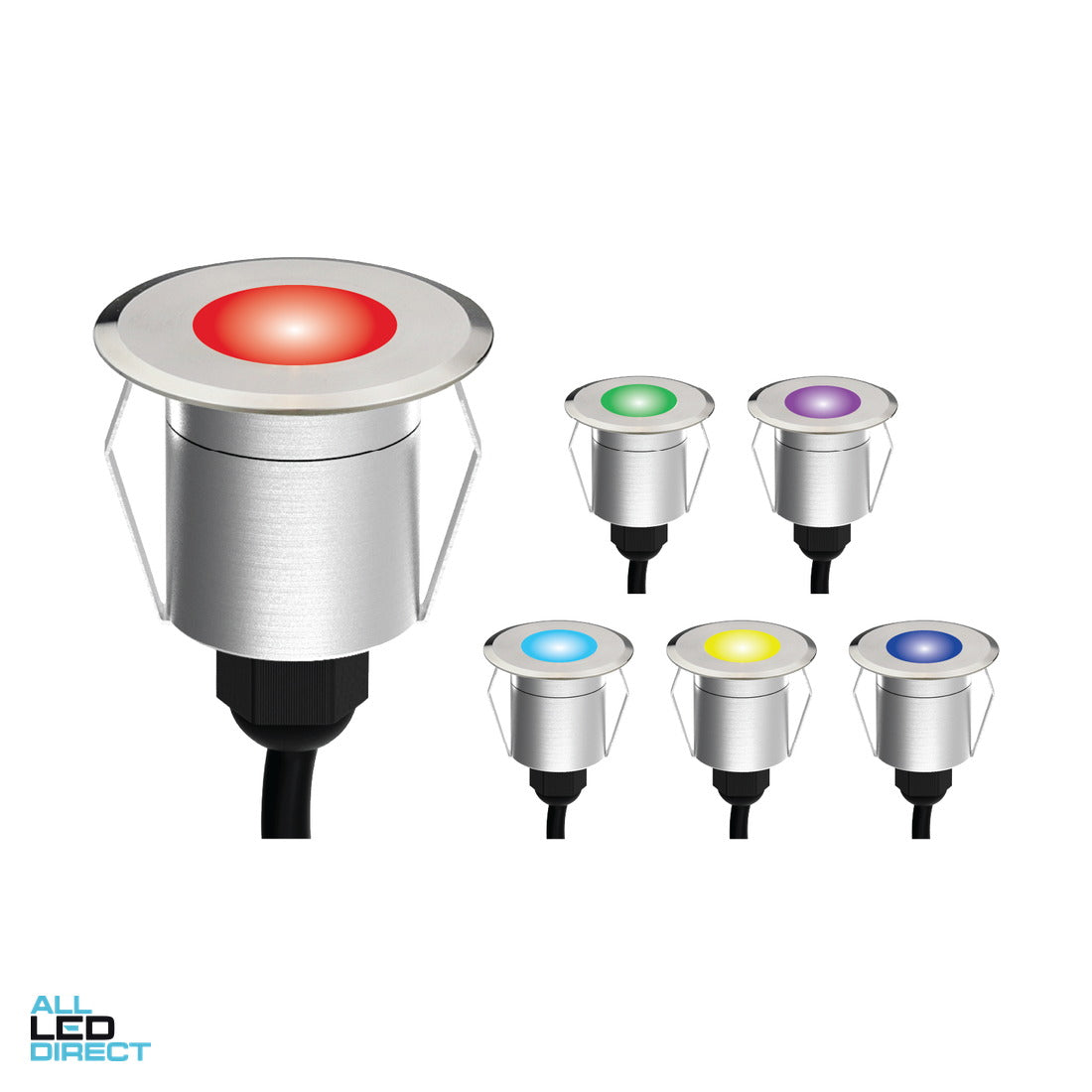 Vibe 6 x 1 W Dimmable Recessed Deck Light Kit Stainless Steel RGB ALL LED Direct