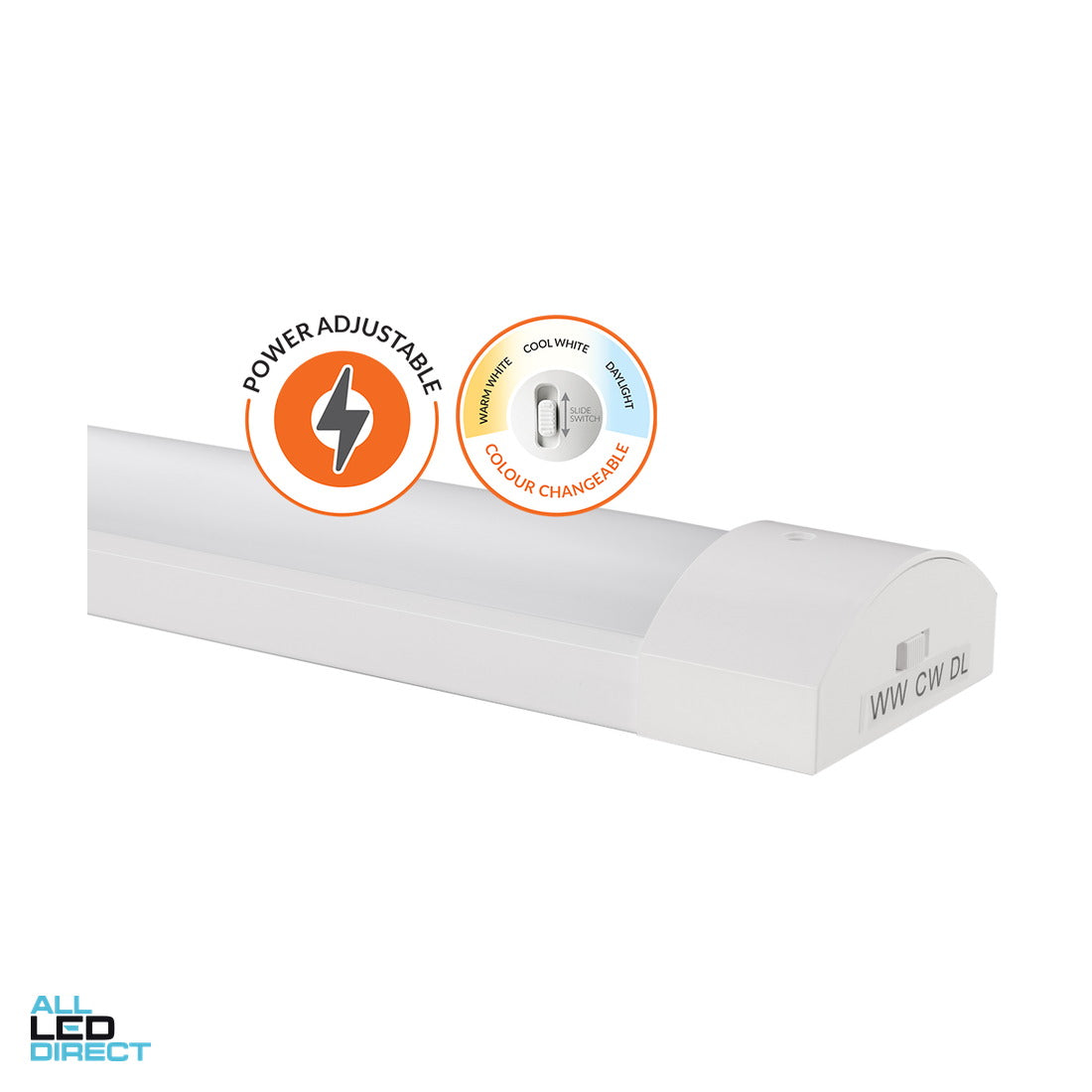 Vibe 20/40 W 1200 mm Slim LED Batten IP20 3000/4000/5700 K ALL LED Direct