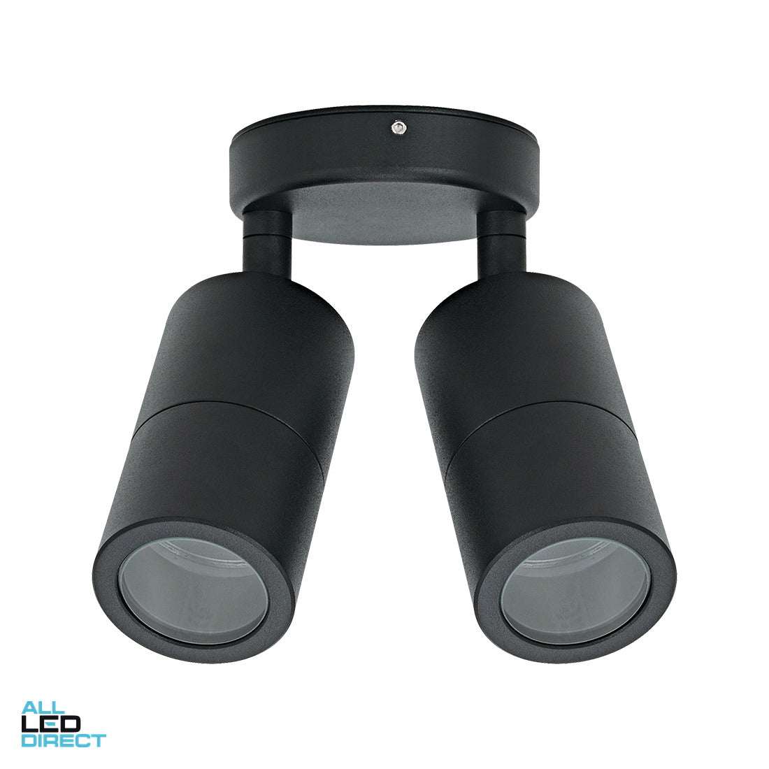 Vibe 2 x 6 W Twin Adjustable LED Wall Light with GU10 Base Black 3000/4000/6000 K ALL LED Direct
