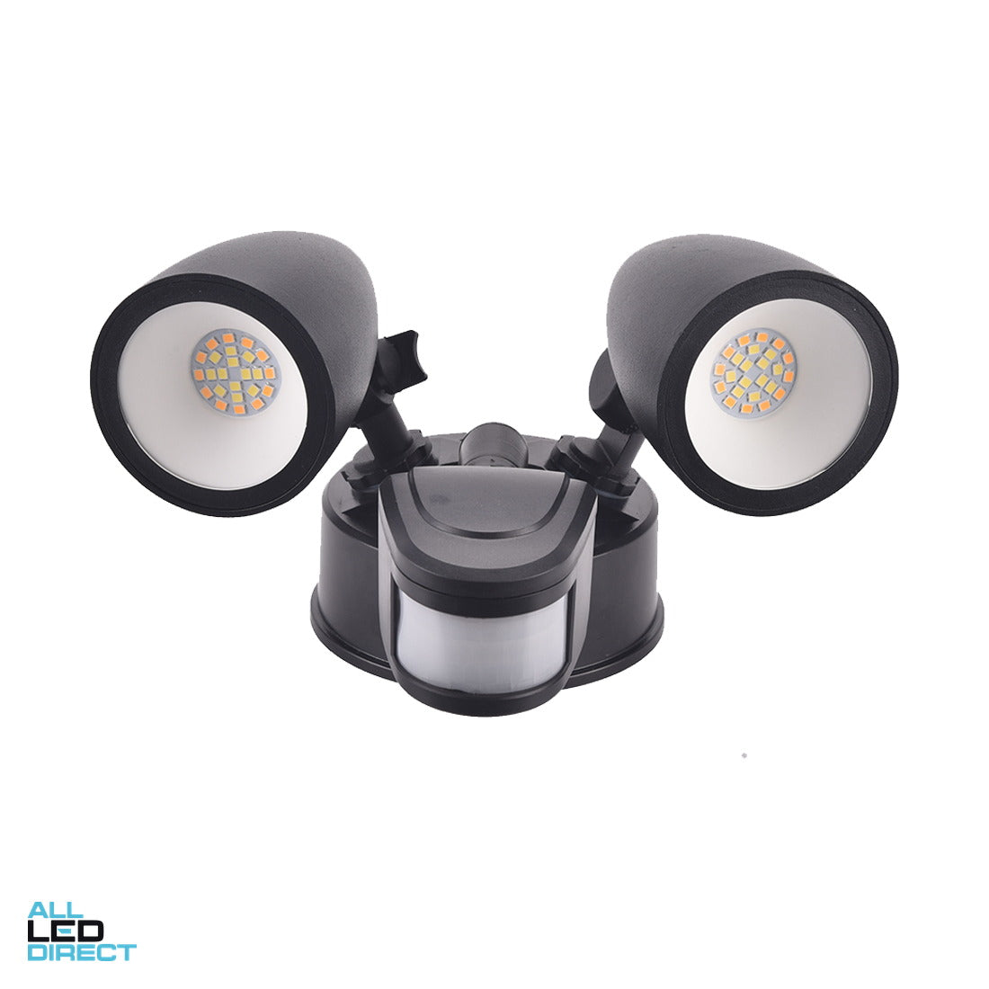 Vibe 2x10 W LED Twin Spot Light With PIR Movement Sensor Black 3000/4000/6000 K ALL LED Direct