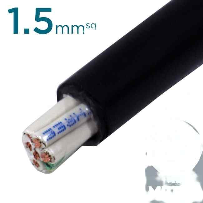 Apec 1.5mm 6 Core & Earth Black Control Cable Per Metre - Default Title (VCM105E06B5K1)