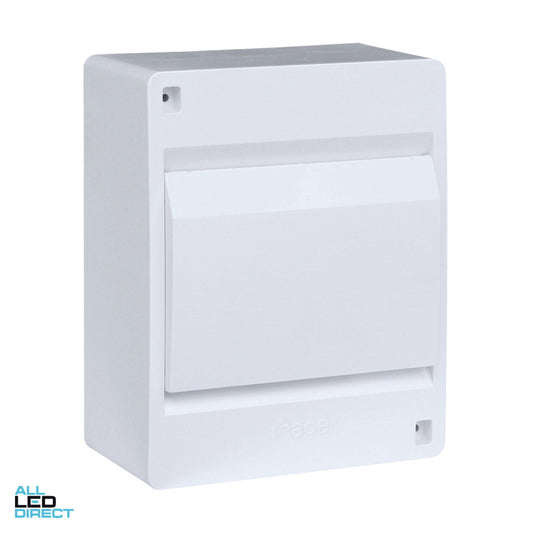 Hager 6 Pole Surface Mounted Switchboard Plain Door ALL LED Direct