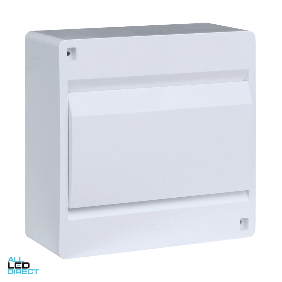 Hager 8 Pole Surface Mounted Switchboard Plain Door ALL LED Direct