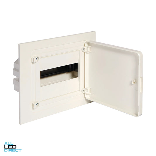 Hager 8 Pole Plastic Flush Mount Switchboard Plain Door ALL LED Direct