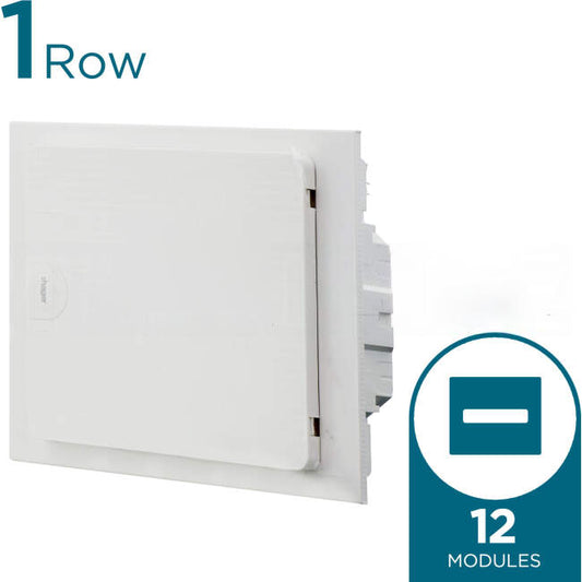 Hager 1 Row Of 12 Pole Plastic Flush Mount Switchboard Plain Door