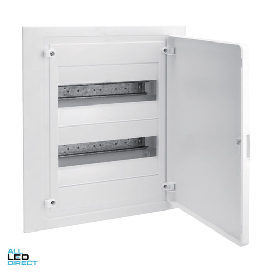 Hager 24 Pole Plastic Flush Mount Switchboard Plain Door ALL LED Direct