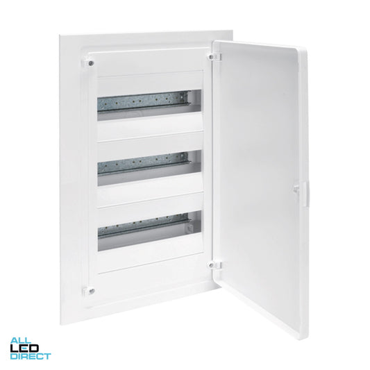 Hager 36 Pole Plastic Flush Mount Switchboard Plain Door ALL LED Direct