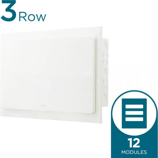 Hager 3 Rows Of 12 Pole Plastic Flush Mount Switchboard Plain Door