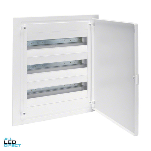 Hager 54 Pole Plastic Flush Mount Switchboard Plain Door ALL LED Direct
