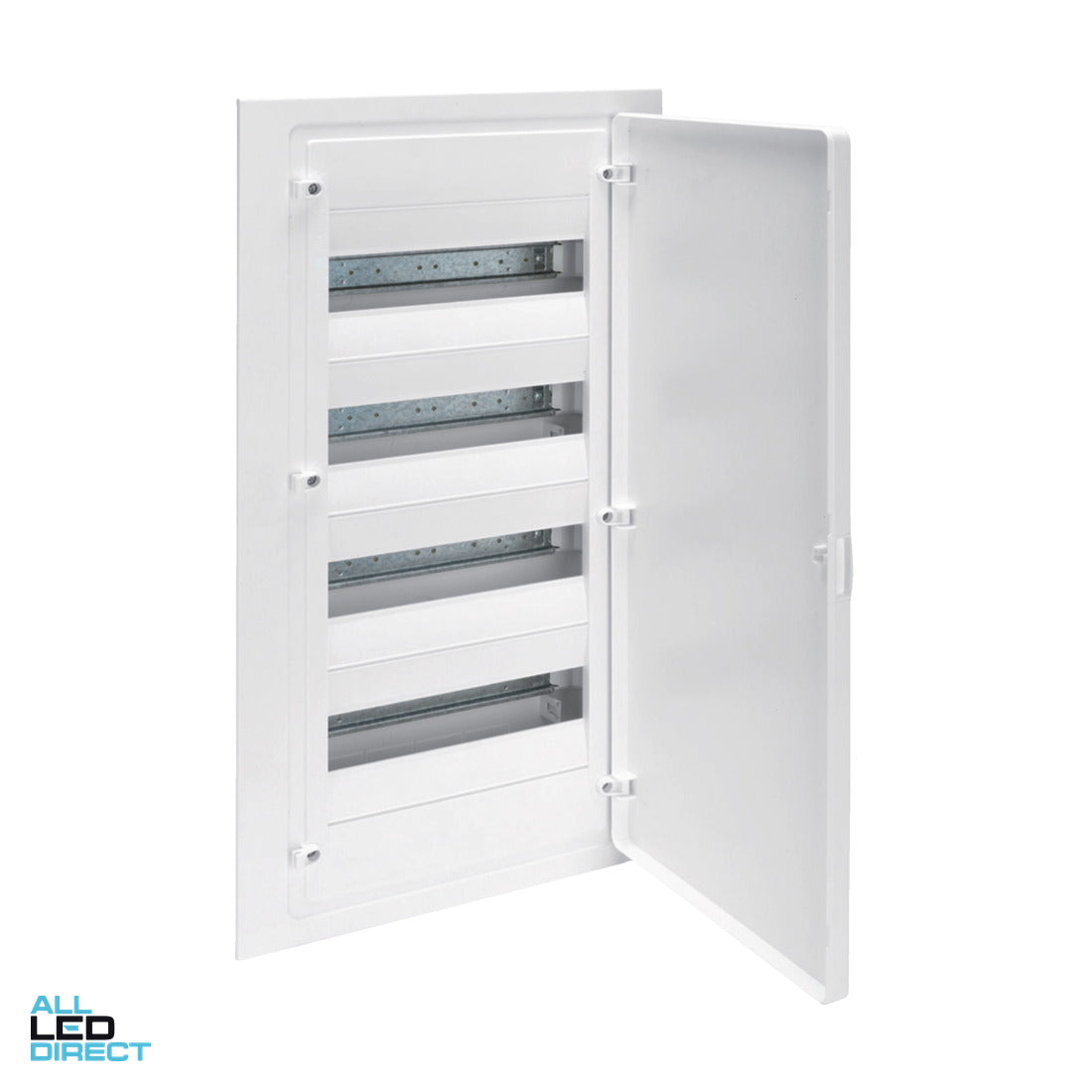 Hager 48 Pole Plastic Flush Mount Switchboard Plain Door ALL LED Direct