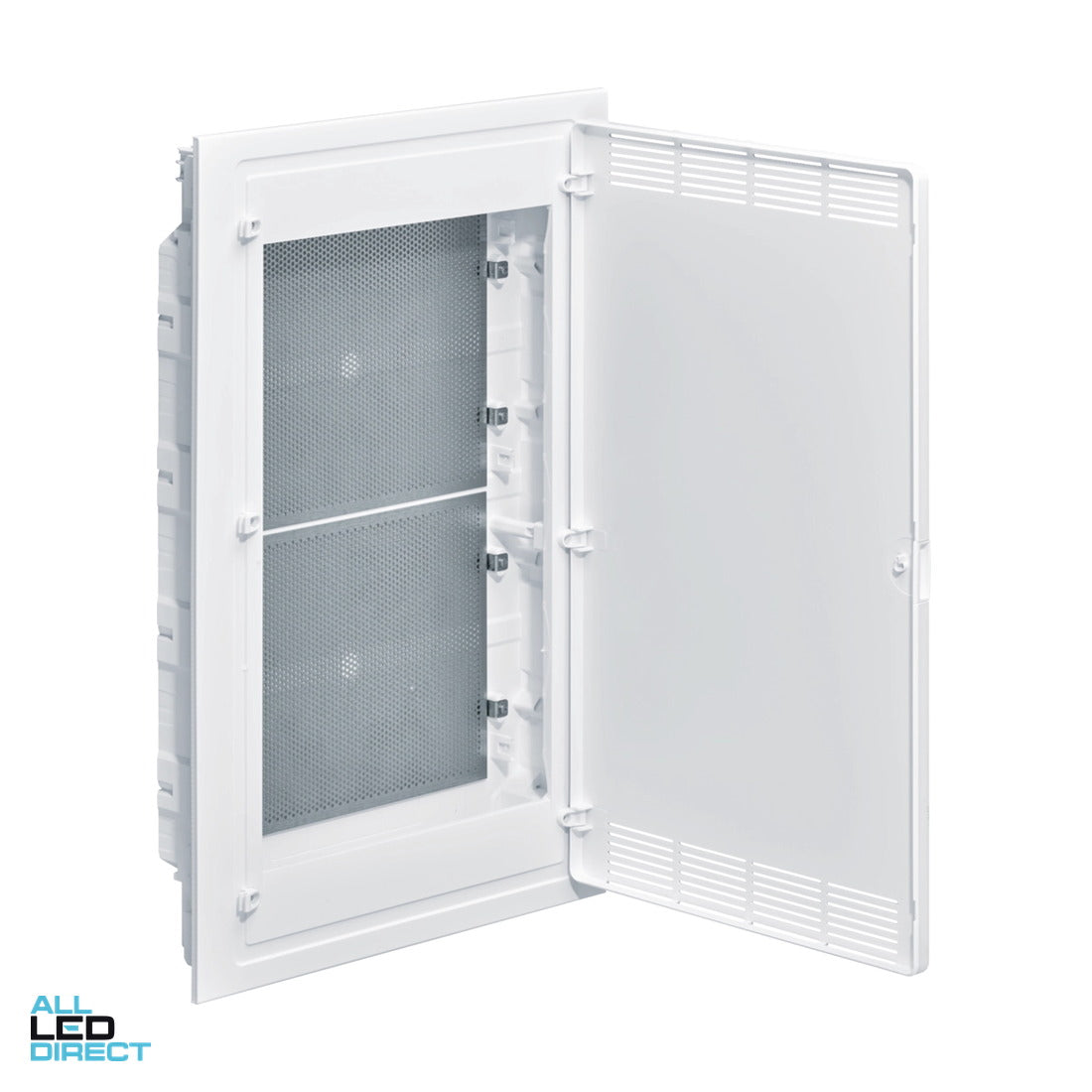 Hager 4 Rows Of 18 Modules Plastic Golf Network Flush Data Enclosure Plain Door ALL LED Direct