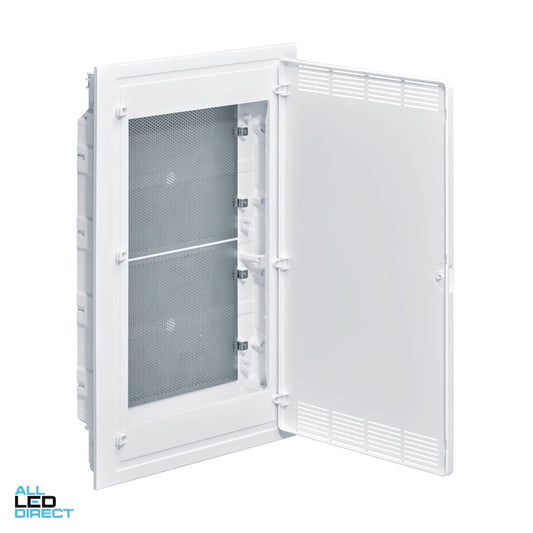 Hager 4 Rows Of 18 Modules Plastic Golf Network Flush Data Enclosure Plain Door ALL LED Direct