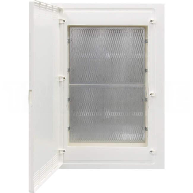 Hager 4 Rows Of 18 Modules Plastic Golf Network Flush Data Enclosure Plain Door