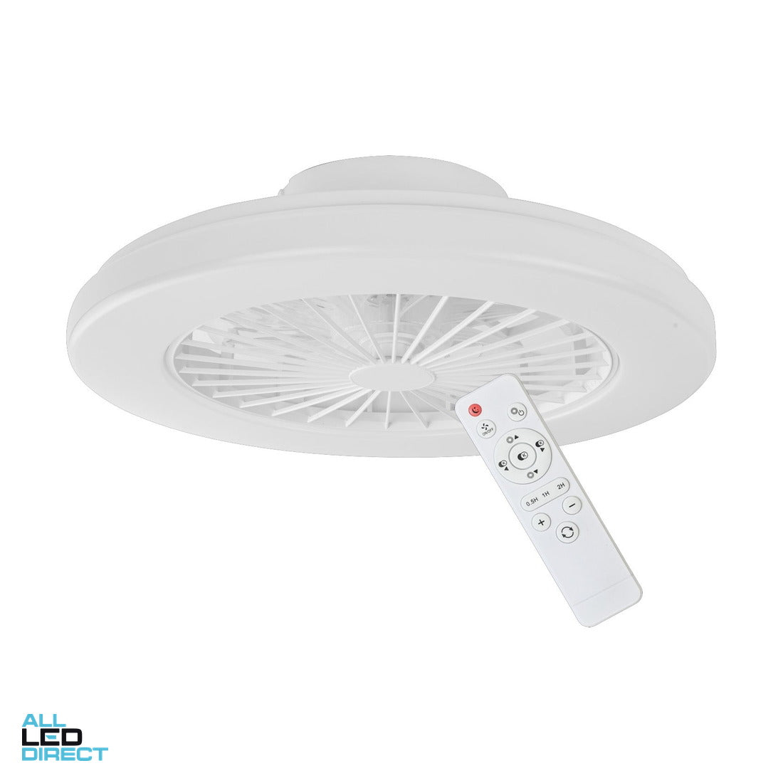 CLA 480mm Interior Low Profile DC Surface Mounted Ceiling Fan with LED Light 3000/4000/5500K ALL LED Direct