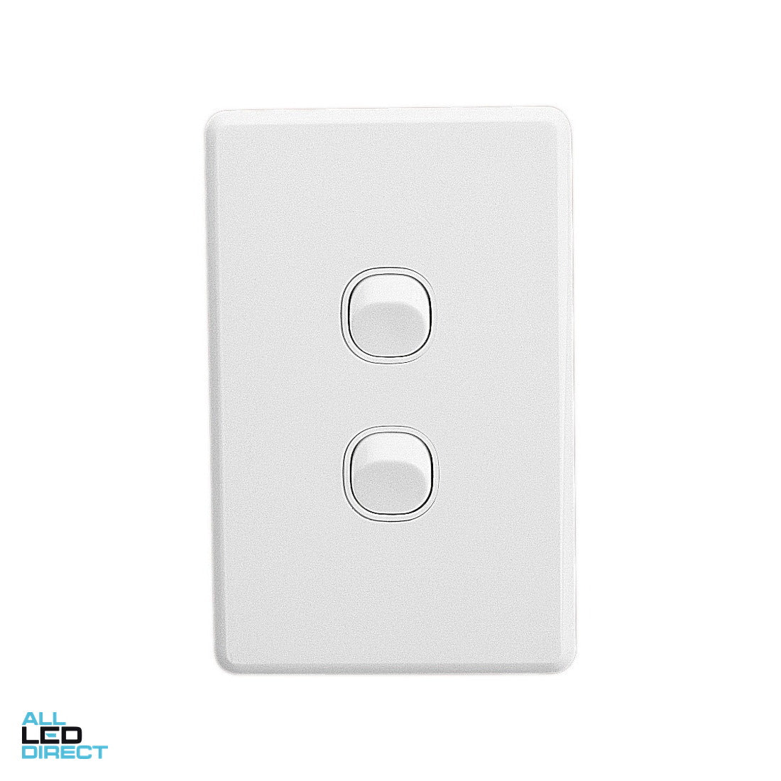 Clipsal 10 Amp 2 Gang C2000 Vertical Internal Rocker Switch White 15 PIECE VALUE PACK ALL LED Direct