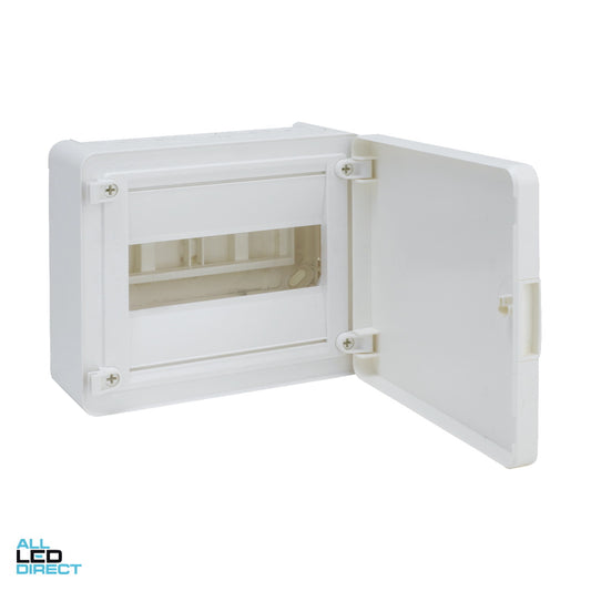Hager 8 Pole Plastic Surface Mount Switchboard Plain Door ALL LED Direct