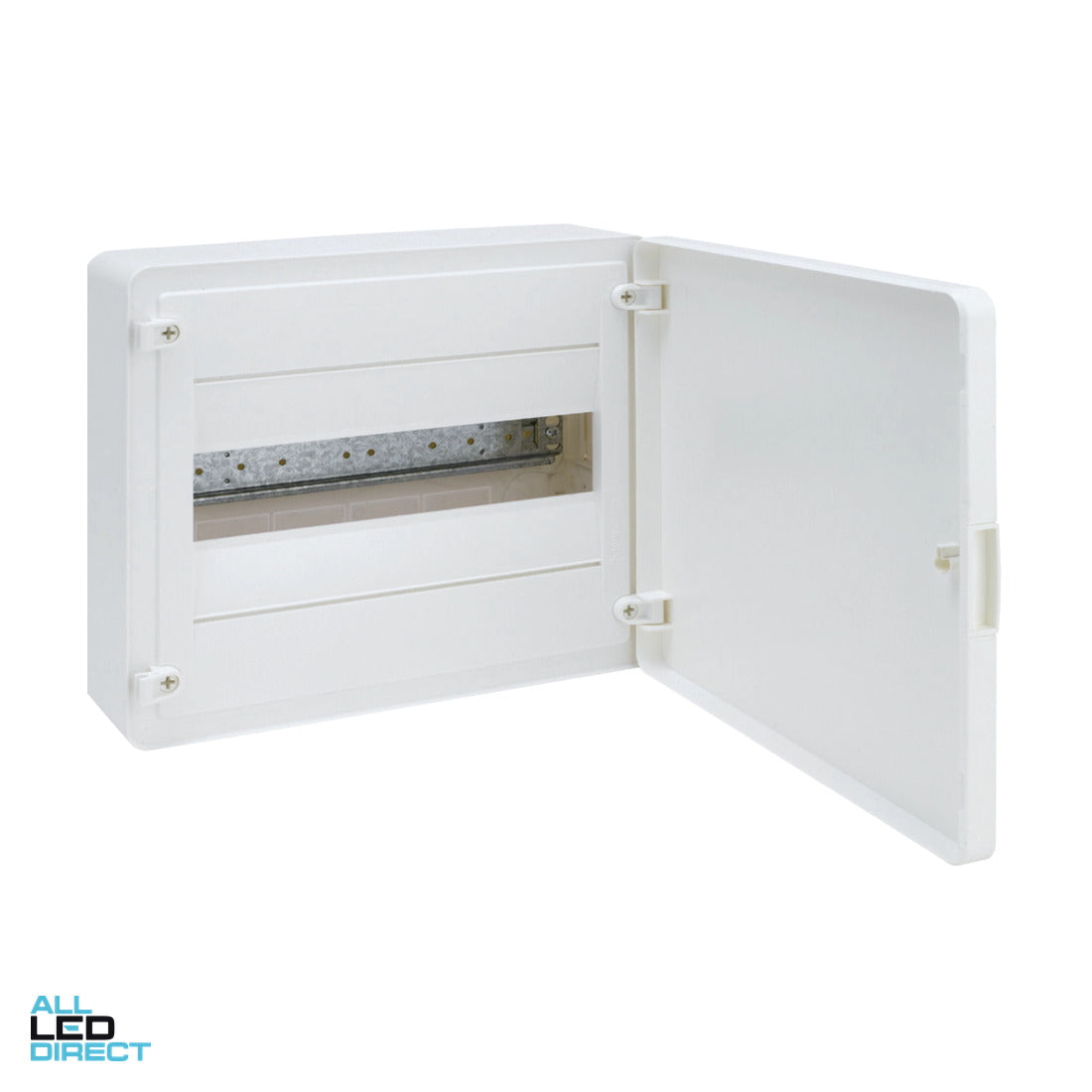 Hager 12 Pole Plastic Surface Mount Switchboard Plain Door ALL LED Direct
