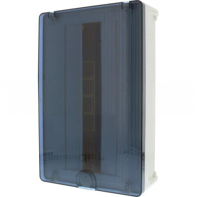 Hager 1 Row Of 18 Pole Plastic Surface Mount Switchboard Transparent Door