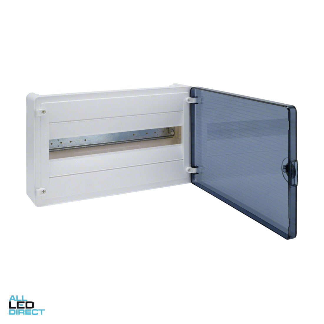 Hager 18 Pole Plastic Surface Mount Switchboard Transparent Door ALL LED Direct