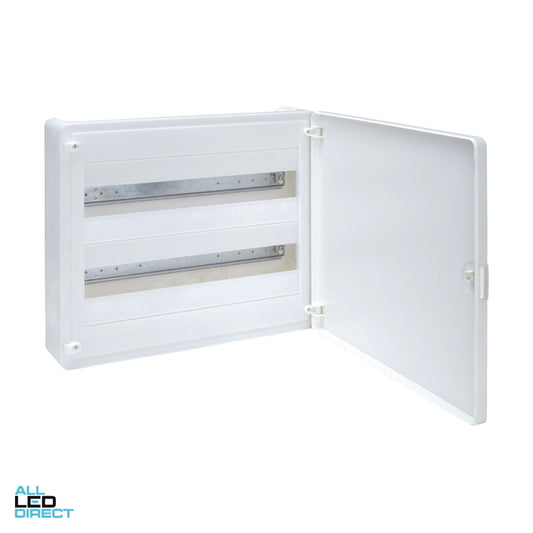 Hager 36 Pole Plastic Surface Mount Switchboard Plain Door ALL LED Direct