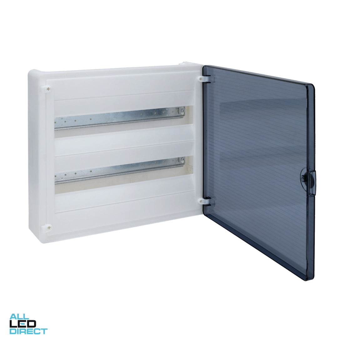Hager 36 Pole Plastic Surface Mount Switchboard Transparent Door ALL LED Direct