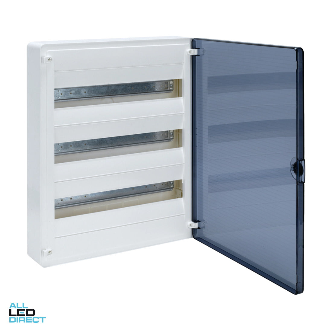 Hager 54 Pole Plastic Surface Mount Switchboard Transparent Door ALL LED Direct