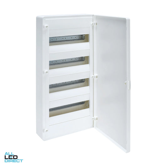 Hager 48 Pole Plastic Surface Mount Switchboard Plain Door ALL LED Direct
