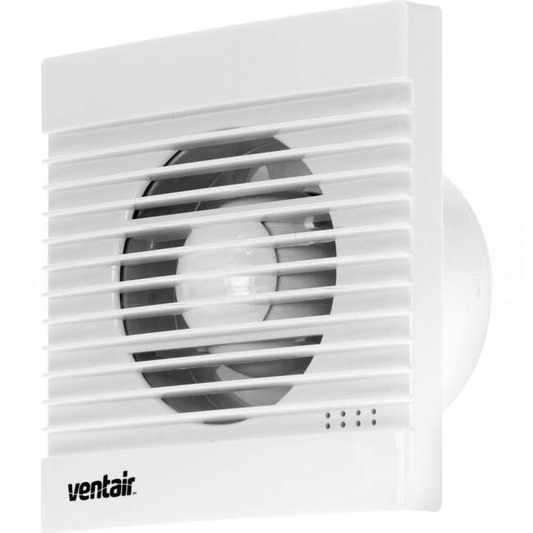 Ventair 158mm x 158mm SLIMLINE Flush Mounted Square Exhaust Fan White With Backactive Damper Suitable For 98mm Hole & 100mm Duct