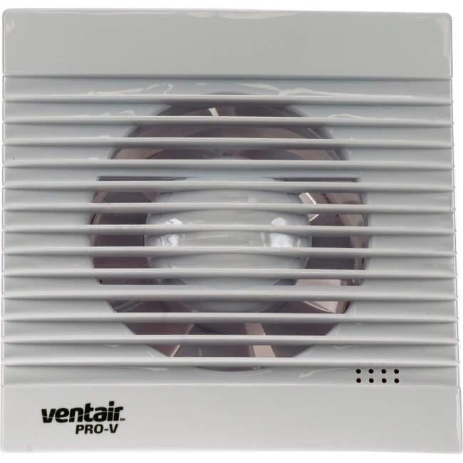 Ventair 180mm x 180mm SLIMLINE Flush Mounted Square Exhaust Fan White With Backactive Damper Suitable For 116mm Hole & 125mm Duct