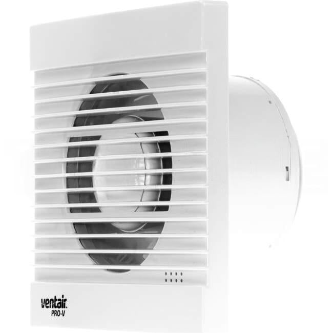 Ventair 180mm x 180mm SLIMLINE Flush Mounted Square Exhaust Fan White With Backactive Damper Suitable For 116mm Hole & 125mm Duct