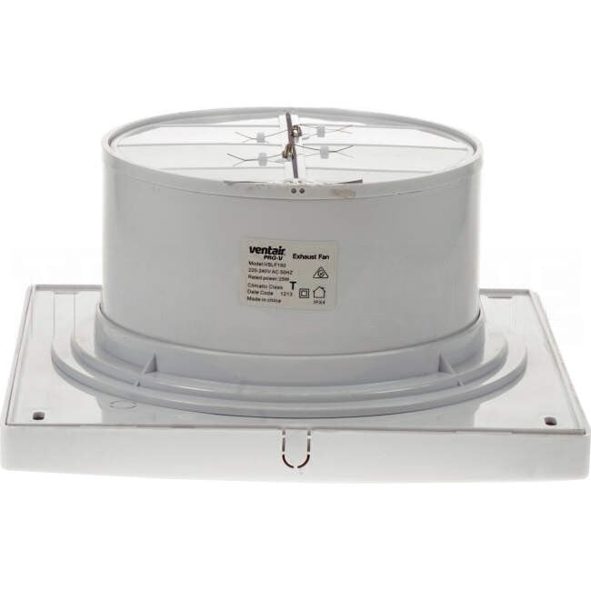 Ventair 209mm x 209mm SLIMLINE Flush Mounted Square Exhaust Fan White With Backdraft Damper Suitable For 148 Hole & 150mm Duct