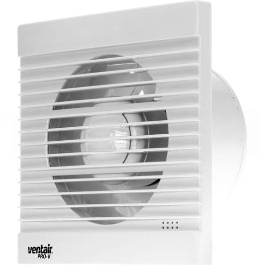 Ventair 209mm x 209mm SLIMLINE Flush Mounted Square Exhaust Fan White With Backactive Damper Suitable For 148 Hole & 150mm Duct