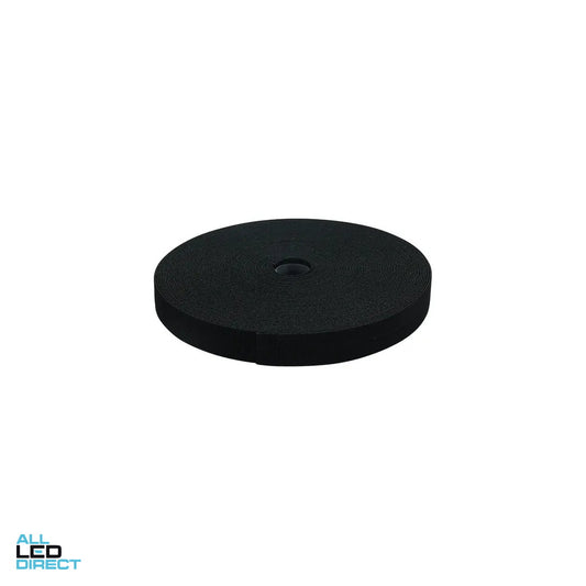 MSS Data 12mm x 25 Meter Pro Hook & Loop Tape Black 2 Pack ALL LED Direct