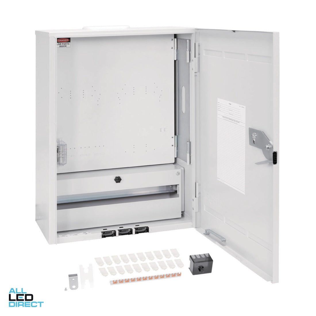 Hager 688mm x 488mm x 278mm 24 Pole DIN QLD Metering Enclosure ALL LED Direct