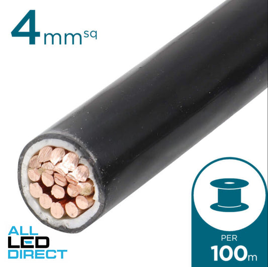 4mm Building Wire Cable Black 100 Metre Drum
