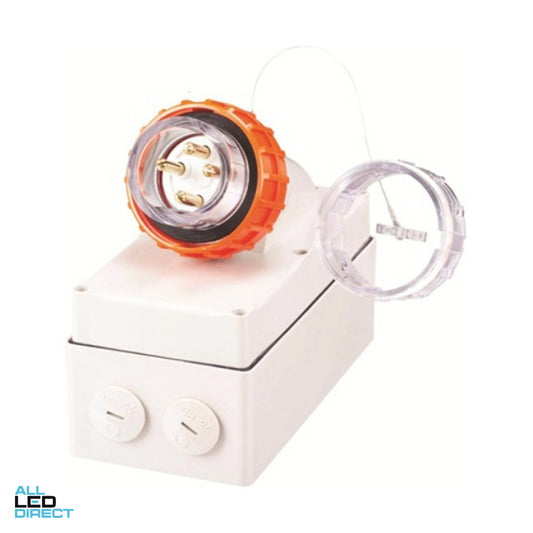 IPD 32 Amp 3 Phase 4 Round Pins IP66 Industrial Angled Inlet Socket