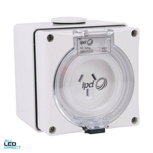 IPD 10 Amp Single Phase 3 Flat Pin Industrial Automatically Switched Outlet