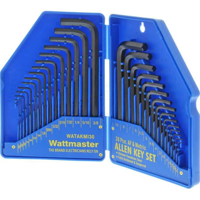 Wattmaster 30 Piece Metric And Imperial Allen Key Set