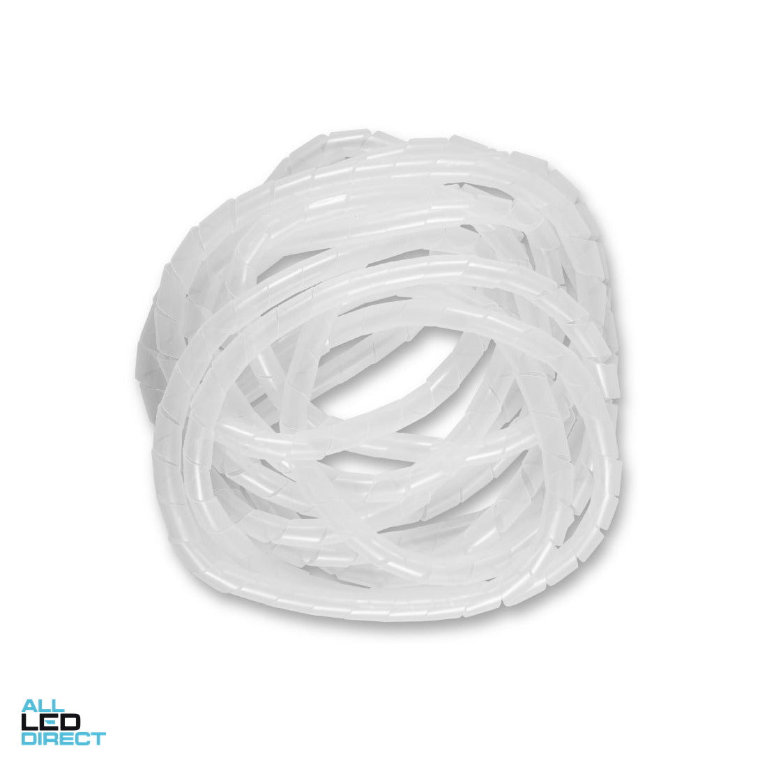 Wattmaster 8-15mm Spiral Binding Cable Wrap White 5 Metre Roll ALL LED Direct