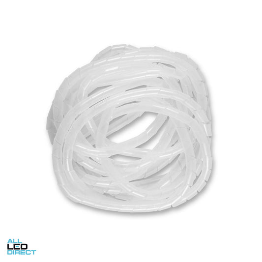 Wattmaster 8-15mm Spiral Binding Cable Wrap White 5 Metre Roll ALL LED Direct