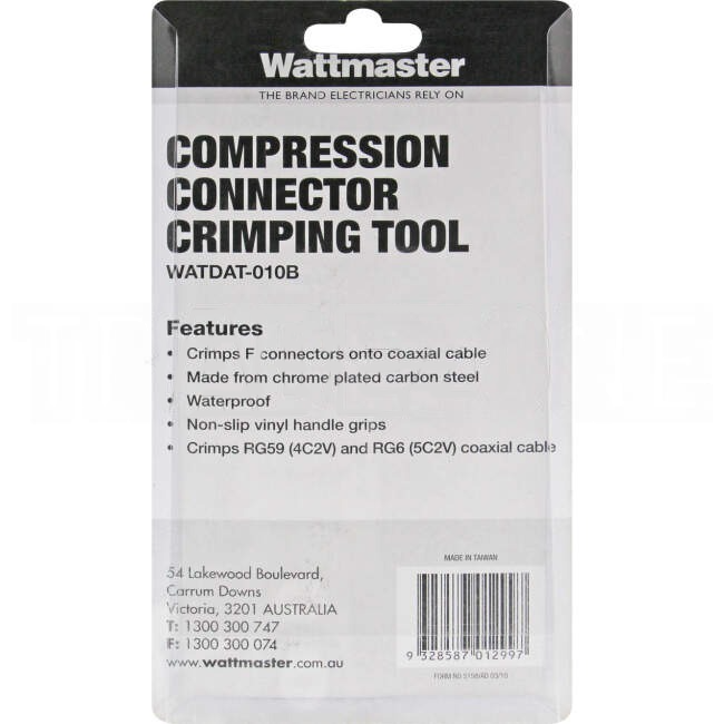 Wattmaster 145mm Compression Connector Crimping Tool For F Connectors