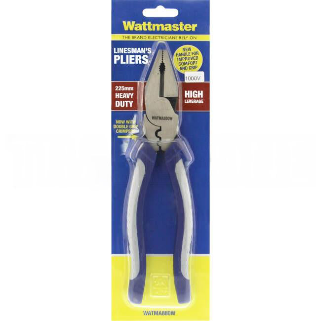 Wattmaster 1000V Insulated High Leverage Linesmans Pliers