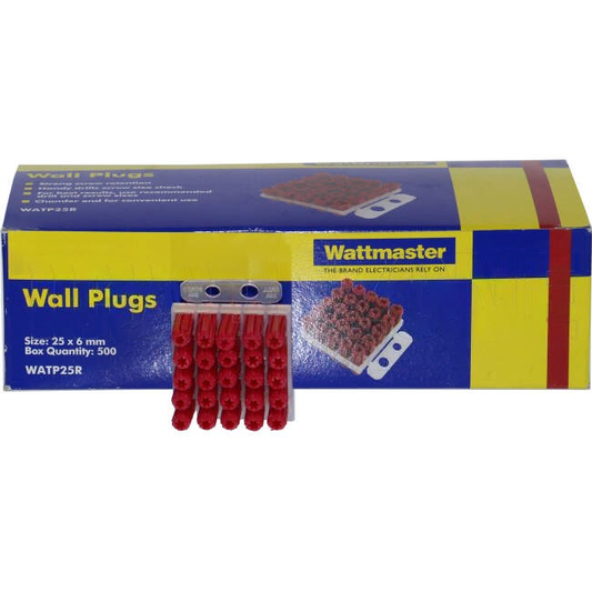 Wattmaster 6mm x 25mm Wall Plug Red Pack of 500