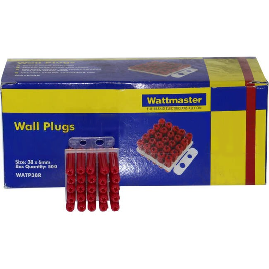 Wattmaster 6mm x 38mm Wall Plug Red Pack of 500