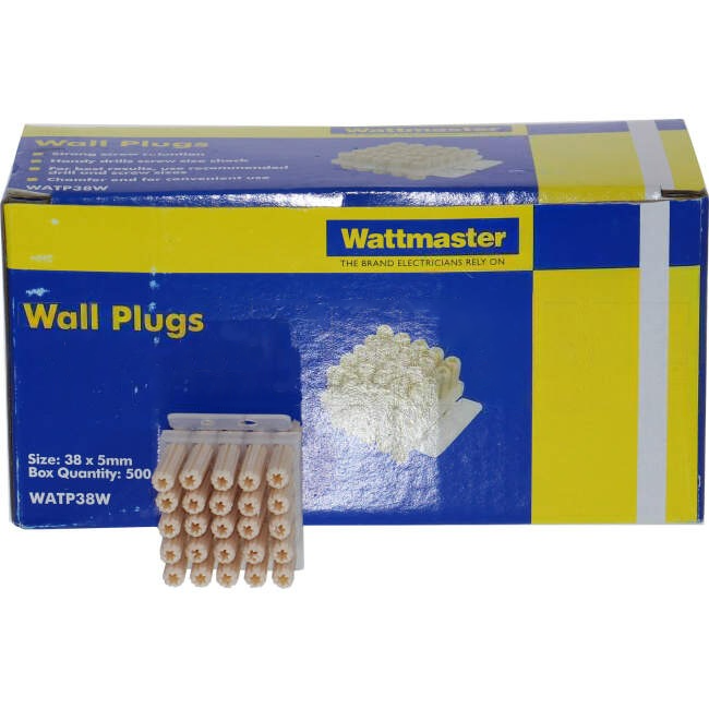 Wattmaster 5mm x 38mm Wall Plug White Pack of 500