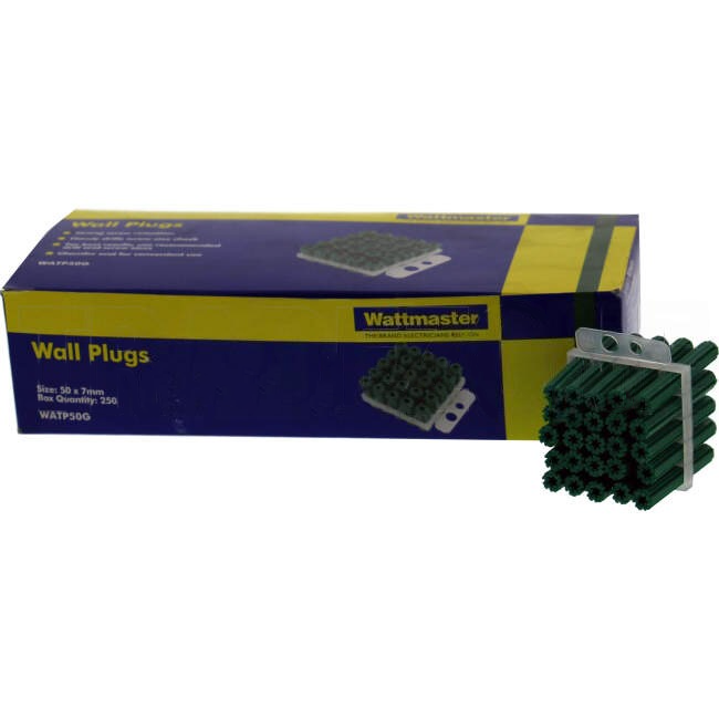 Wattmaster 7mm x 50mm Wall Plug Green Pack of 250