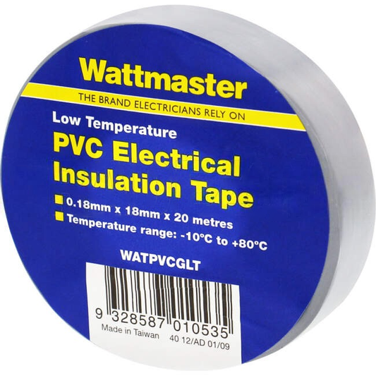 Wattmaster 18mm x 20 Metres Insulation Tape Grey Single Roll