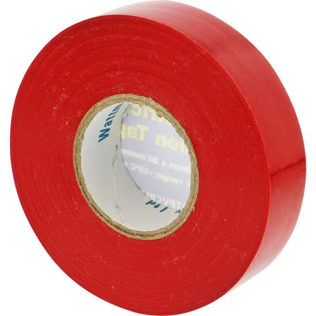 Wattmaster 18mm x 20 Metres Insulation Tape Red Single Roll